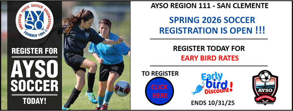 AYSO SPRING 2026 REGISTRATION